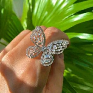 American Diamond Butterfly Ring