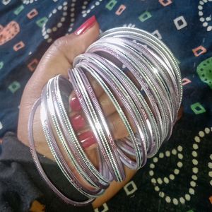 Silver & Lavendar Bangles