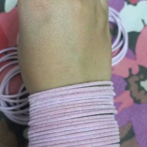 Light Pink Velvet Bangles