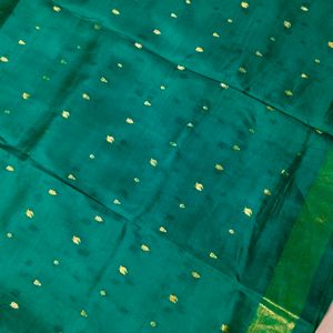 Sea Green Colour Pure Kanchi Pattu Saree