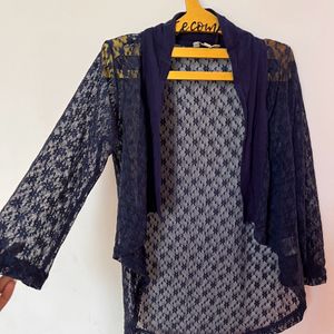 Blue High Low Shrug