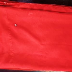 RED COLOUR SAREE WITH BEAUTIFUL HAND WORK