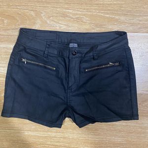 Faux Leather Biker Shorts