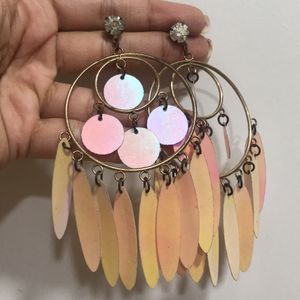 Pink Holographic Dangling Earrings