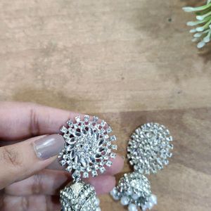 Silver Jhumkas