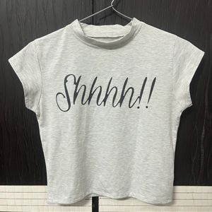 Grey Shhhh! Tee/Top