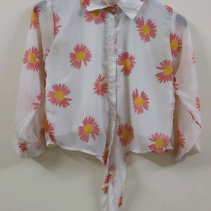 Floral printed Tieup Shirt