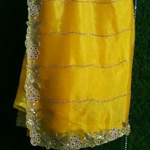 Beautiful bright yellow saree