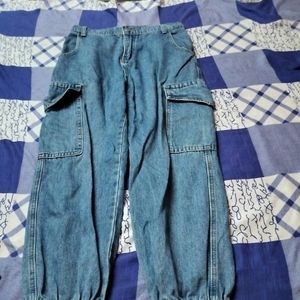 Blue Streachable Joggers For Women And Young Girl