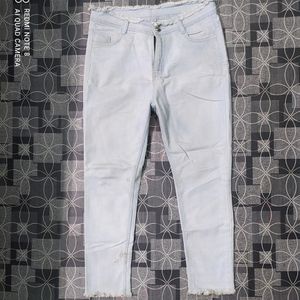 Off White Skinny Jeans For Girls Waist 32