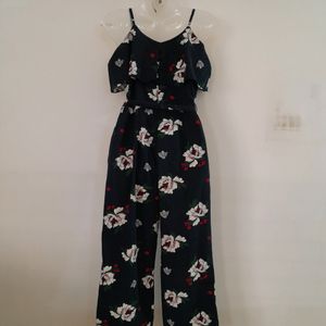 Navy Blue Printed Jumpsuit (Women's)