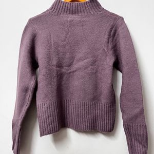 Purple High Neck Sweater