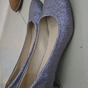 Silver Ballerina Heel Shoes