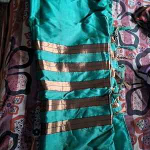 Sea Green Saree With Attractive Border