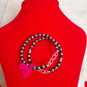 Beautiful New Black Beads Silver Bracelets