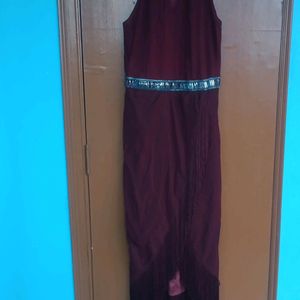 Maroon Embellished Party Wear Long Gown