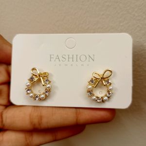 Korean Crystal Pearl Stud