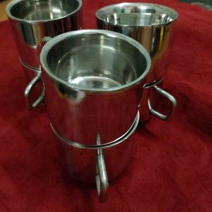 New Set of 6 Stainless Steel Tea cups