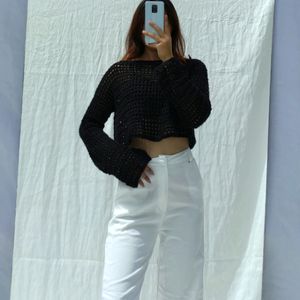 Crochet Fishnet Sweater