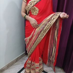 Knot Blouse Saree