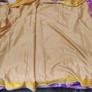 Poly Silk Saree Beige Colour