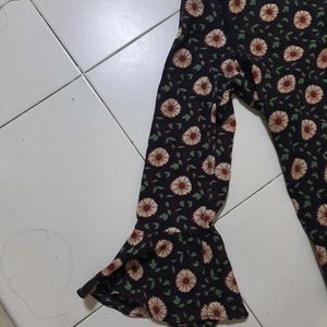 Women Black Flower Dress