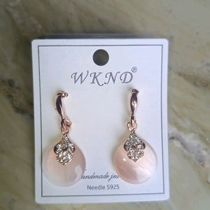 Rose Gold Plated Korean Earrings For Girls