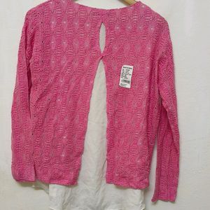 Trendy New Pink Long Sleeves Top For Women