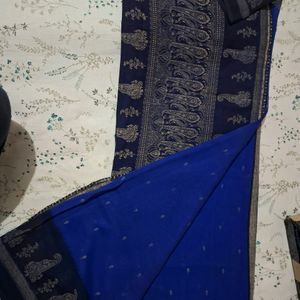 Navy Blue Chiffon Saree