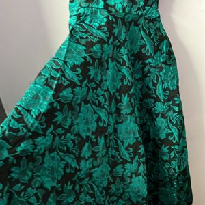 Black Frock With Shades Of Teal Green