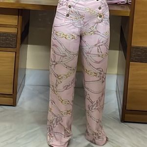Straight Wide Leg Hight Waist baby Pink Trousers