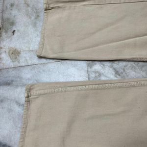 Cream Wide Leg Jeans