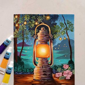 Lantern Painting On Sheet