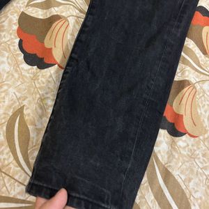 High Waist Charcoal Mom Fit Denim