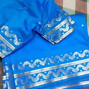 Beautiful Silk Saree With Blouse 💙