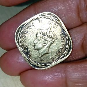 2 Annas 1945 George VI King Emperor Bombay Mint