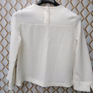 New Winter Wear Korean Off White Top