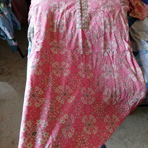 Pink Floral Print Kurta