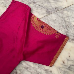 Stitched Pink Color Blouse