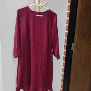 Maroon Shift Dress