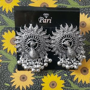 NAVRATRI AESTHETIC PEACOCK EARRINGS