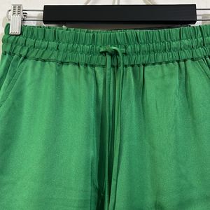 H&M Green satin Flared Pants