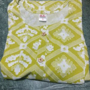 Kurti With White Printed