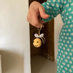 A Crochet Bumblebee Keychain