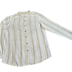 White And Yellow Striped Shirt