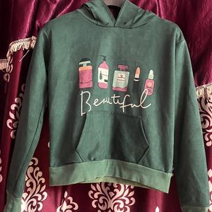 Green Crop Sweatshirt