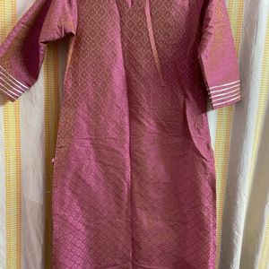 Magenta pink straight kurta