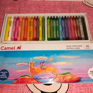 Camel Extra Long Wax Crayons 26 Shades Pack Of 2