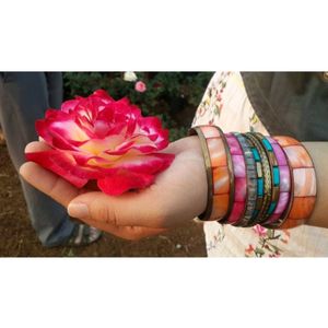 Multicolored Brass Bangles