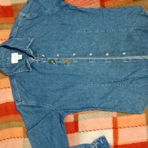 Blue Denim Girls Shirt